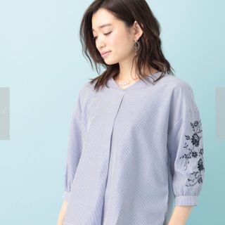 ショコラフィネローブ(chocol raffine robe)のchocol raffine robeの刺繍7分袖ブラウス(シャツ/ブラウス(長袖/七分))