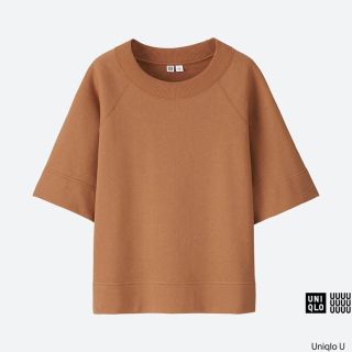 ユニクロ(UNIQLO)のライトスウェットクールネックT 5部袖(Tシャツ(半袖/袖なし))