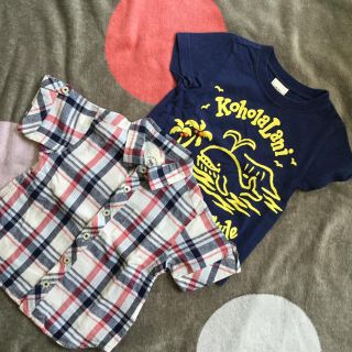 ユナイテッドアローズグリーンレーベルリラクシング(UNITED ARROWS green label relaxing)のグリーンレーベル キッズ Tシャツ＋半袖シャツ 2点セット XS 95センチ(Tシャツ/カットソー)