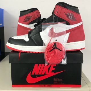 ナイキ(NIKE)の28 AIR JORDAN 1 OG TRACK RED トラックレッド TOE(スニーカー)