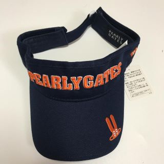 パーリーゲイツ(PEARLY GATES)の正規店購入品 新品 パーリーゲイツ サンバイザー ネイビー／オレンジ(ウエア)