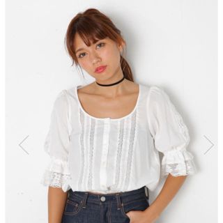 スライ(SLY)のSLY TIROL LACE FRILL TOPS(カットソー(半袖/袖なし))