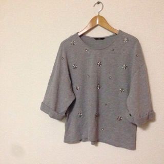 エイチアンドエム(H&M)のH&M ビジューカットソー❤︎(カットソー(長袖/七分))