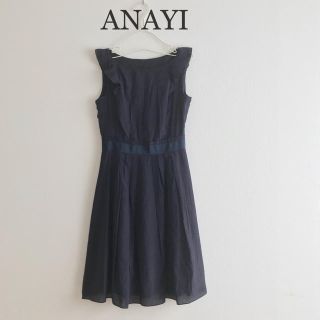 アナイ(ANAYI)の美品☆アナイ 半袖フリルワンピース 通勤仕事 上品 レディース M 春夏(ひざ丈ワンピース)