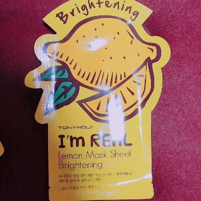 TONY MOLY(トニーモリー)のI'm REAL lemon mask sheet brightening ×5 コスメ/美容のスキンケア/基礎化粧品(パック/フェイスマスク)の商品写真