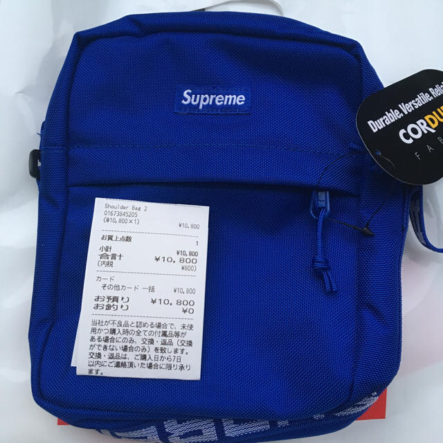 新品未使用 Supreme 18ss shoulder bag blue 青