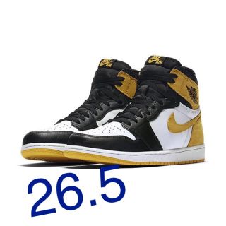 ナイキ(NIKE)のAJ1 yellow 26.5(スニーカー)