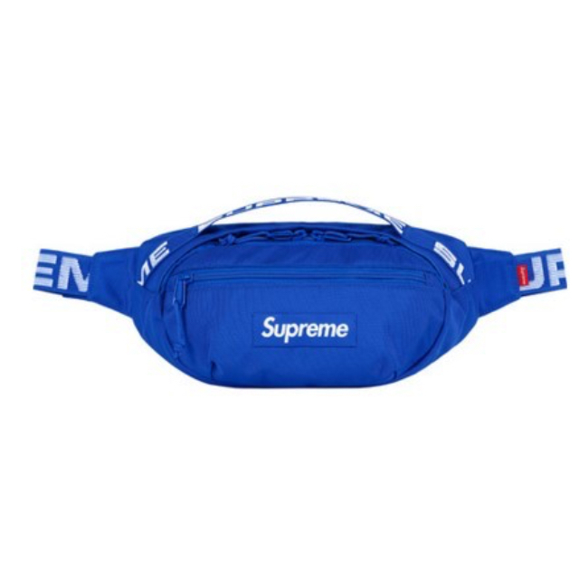 Supreme 18SS ウエスト バッグ 青 waist bag  ロゴウエストポーチ