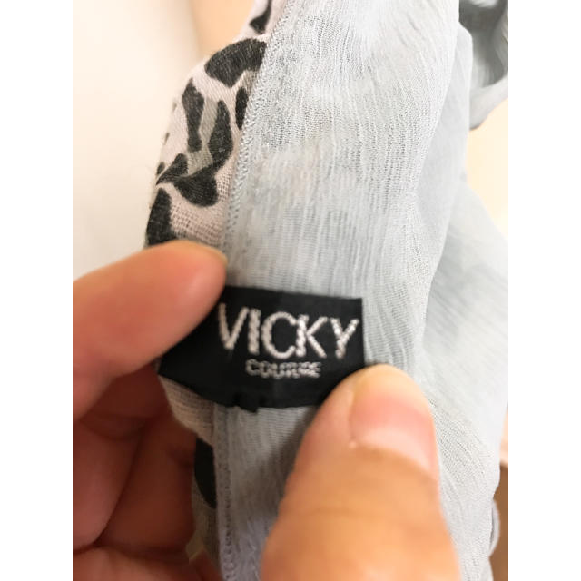 VICKY(ビッキー)のvicky レオパード×無地グレー ストール ショール レディースのファッション小物(ストール/パシュミナ)の商品写真