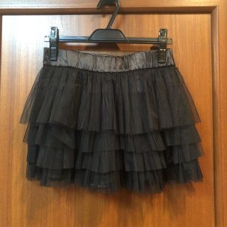 エイチアンドエム(H&M)の新品  Ｈ＆Mの黒チュールのティアードミニスカート(ミニスカート)