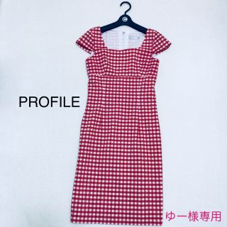 プロフィール(PROFILE)のゆー様専用♡ᵕ̈*⑅୨୧PROFILE赤ギンガムチェック ワンピース 36 (ひざ丈ワンピース)