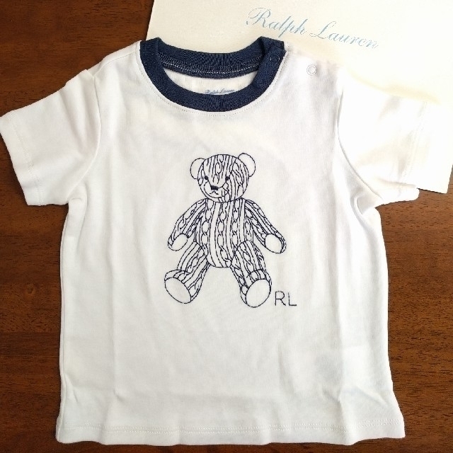 大人気 ラルフローレン 半袖 ベア Tシャツ ネイビー 白 12M 80cm