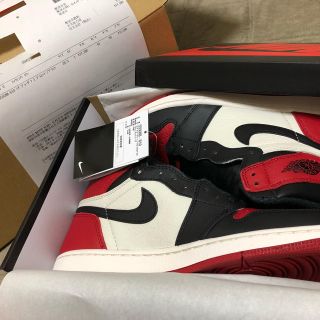 ナイキ(NIKE)の26.5 nike air jordan 1 bred toe (スニーカー)