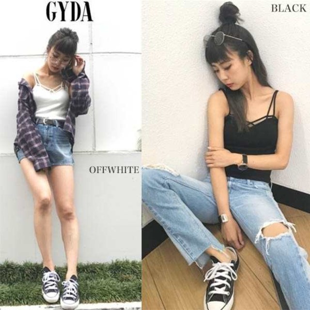 GYDA(ジェイダ)の新品未使用★GYDA　バインダーキャミ　ブラック レディースのトップス(キャミソール)の商品写真