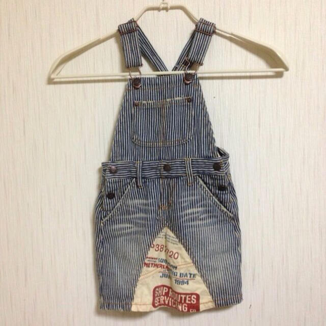 F.O.KIDS(エフオーキッズ)のf.o ヒッコリージャンスカ 100 キッズ/ベビー/マタニティのキッズ服女の子用(90cm~)(その他)の商品写真