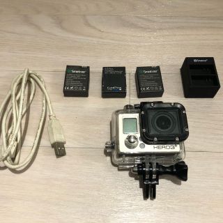 ゴープロ(GoPro)のGopro HERO3+ シルバーエディション バッテリー3個付き！(ビデオカメラ)