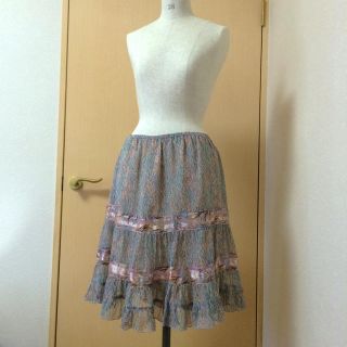 アナスイ(ANNA SUI)のアナスイ♡ピンク シルクのスカート(ひざ丈スカート)