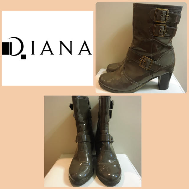 DIANA(ダイアナ)のダイアナ♡グレー エナメル ブーツ♡ レディースの靴/シューズ(ブーツ)の商品写真