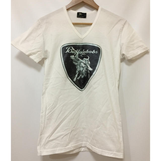 BUFFALO BOBS(バッファローボブス)のBUFFALO BOBS バッファローボブズ 白VネックTシャツ サイズ1 古着 メンズのトップス(Tシャツ/カットソー(半袖/袖なし))の商品写真