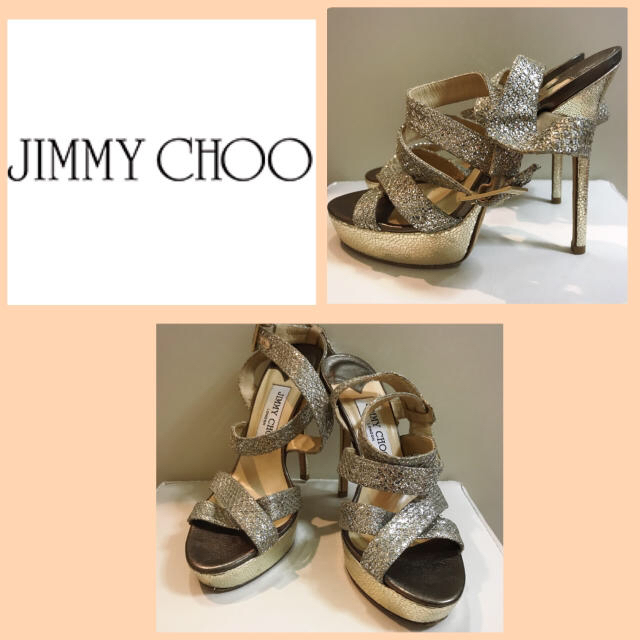 JIMMY CHOO(ジミーチュウ)のジミーチュウ♡シルバーグリッター ストラップ サンダル♡ レディースの靴/シューズ(サンダル)の商品写真