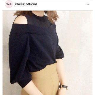 チークバイアルシーヴ(Cheek by archives)のcheek シースルーオフショルダーニット(ニット/セーター)