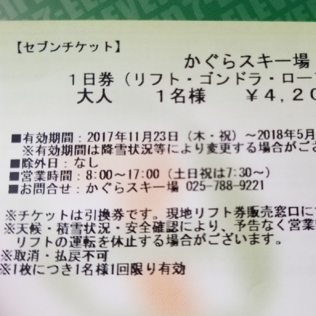 どいら様専用 チケットの施設利用券(スキー場)の商品写真