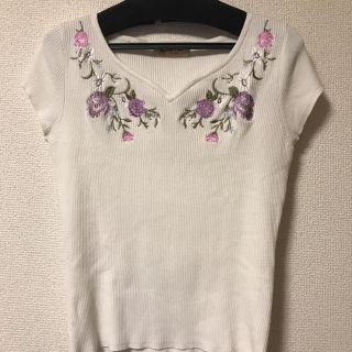 アプワイザーリッシェ(Apuweiser-riche)のアプワイザーリッシェ☆ハートカット刺繍リブニット(ニット/セーター)