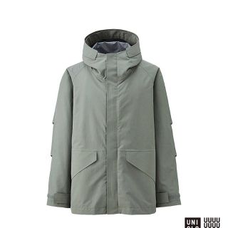 ユニクロ(UNIQLO)のレア 未使用品 完売 UNIQLO U ブロックテックパーカ +E グレー M(ミリタリージャケット)