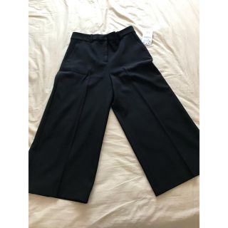 ザラ(ZARA)のZARA BASIC ザラ ベーシック ガウチョパンツ ワイドパンツ ブラック(クロップドパンツ)