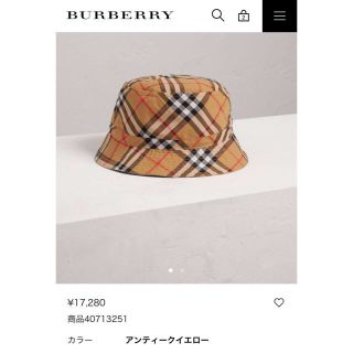 バーバリー(BURBERRY)のBurberry kidsヴィンテージチェックコットンバケットハット(帽子)