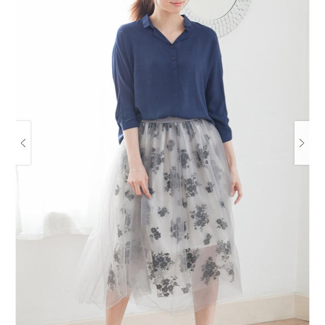 fifth(フィフス)のfifthフィフス color オーガンジー 花柄 ミドル丈スカート♡ レディースのスカート(ロングスカート)の商品写真