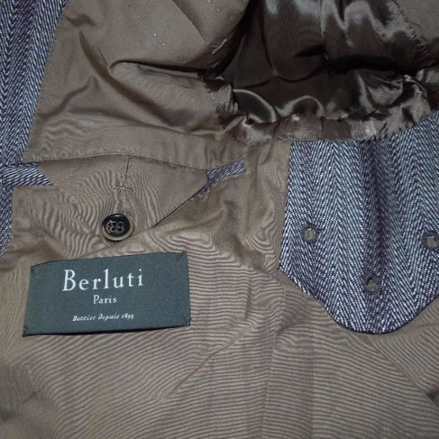 Berluti(ベルルッティ)のベルルッティ Berluti コットン ジャケット ブレーザ レザー 革装飾 新 メンズのジャケット/アウター(テーラードジャケット)の商品写真