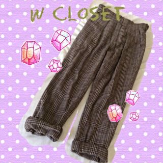 ダブルクローゼット(w closet)のチェックパンツ(クロップドパンツ)