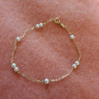 ミキモト(MIKIMOTO)の現行品、定価38880円、M刻印あり、18金、上品、シンプル、ブレスレット(ブレスレット/バングル)