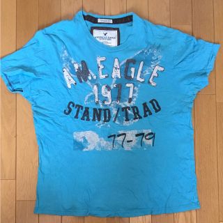 アメリカンイーグル(American Eagle)のアメリカンイーグル★ブルー 水色 Tシャツ メンズ L(Tシャツ/カットソー(半袖/袖なし))