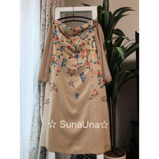 スーナウーナ(SunaUna)の美品☆SunaUna ワンピース(ひざ丈ワンピース)