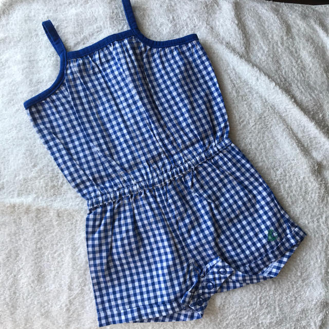 PETIT BATEAU(プチバトー)のプチバトー ギンガムサロペット サイズ67㎝ キッズ/ベビー/マタニティのベビー服(~85cm)(ワンピース)の商品写真