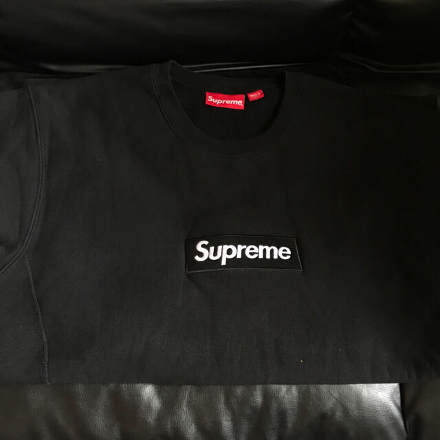 人気商品 Supreme black crewneck logo box 【XL】supreme