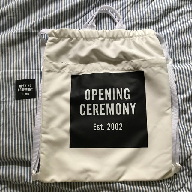 OPENING CEREMONY(オープニングセレモニー)の１度使用 オープニングセレモニー バックパック ナップサック ホワイト レディースのバッグ(リュック/バックパック)の商品写真
