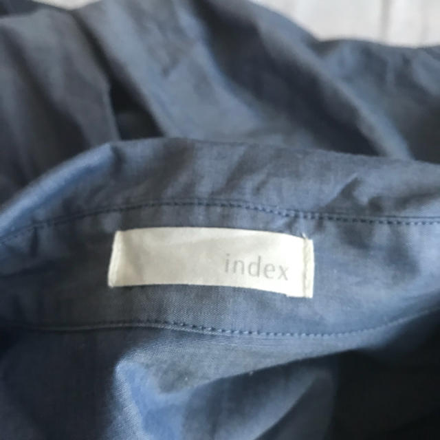 INDEX(インデックス)のindex 半袖 シャツワンピース サックスブルー レディースのワンピース(ひざ丈ワンピース)の商品写真