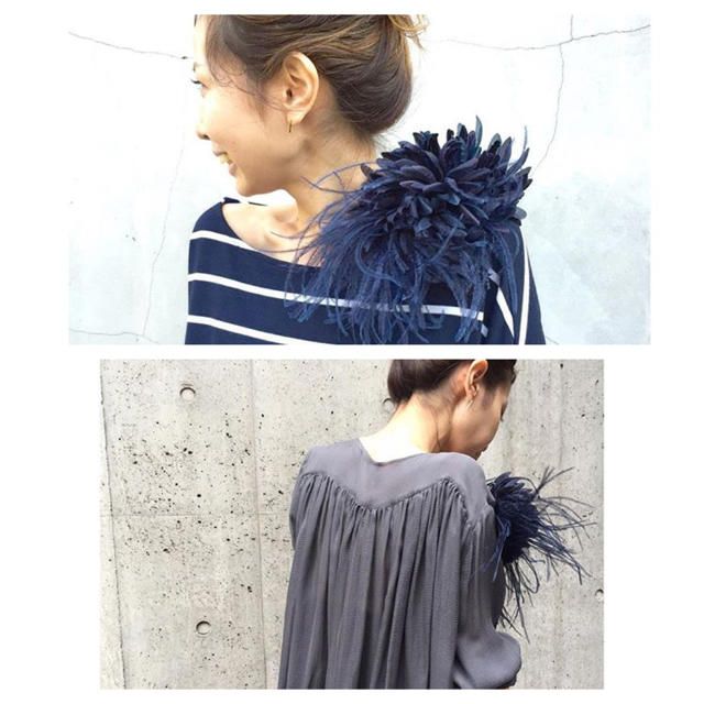 L´Appartement INDRESS オーストリッチフェザーコサージュ- L´Appartement INDRESS オーストリッチフェザーコサージュ-