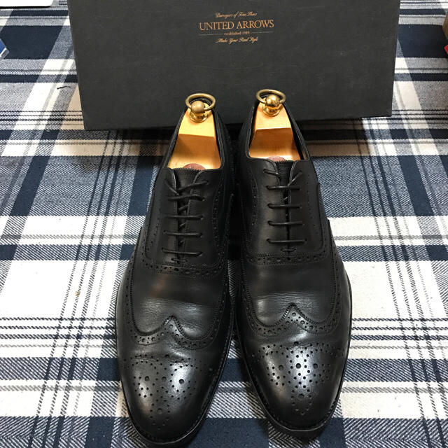 UNITED ARROWS ウィングチップ ドレスシューズ 黒-