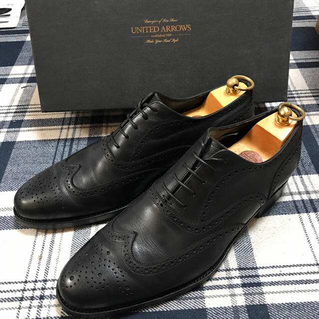 UNITED ARROWS ウィングチップ ドレスシューズ 黒-