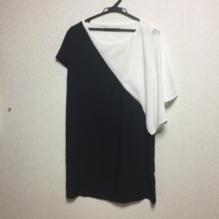 ザラ(ZARA)のバイカラーアシンメトリードレス(ミニドレス)