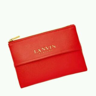 ランバン(LANVIN)のランバン  ティッシュケース付き  ポーチ  新品  レッド  赤(ポーチ)