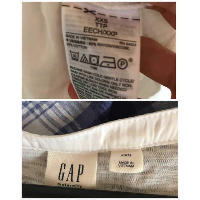 GAP(ギャップ)のマタニティ GAP トップス 白シャツ キッズ/ベビー/マタニティのマタニティ(マタニティトップス)の商品写真