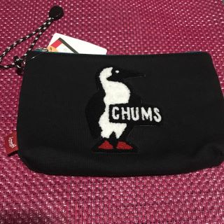 チャムス(CHUMS)のチャムス CHUMS ミディアム ポーチ スウェット （黒）(ポーチ)