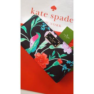 ケイトスペードニューヨーク(kate spade new york)の★★★交渉中★★★未使用新作ケイトスペード長財布南国小鳥カラフル黒グリーン春夏(財布)