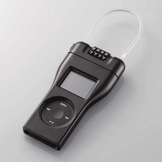 エレコム(ELECOM)のエレコム 2nd/1st iPod専用ワイヤーロックケース(ブラック)(モバイルケース/カバー)