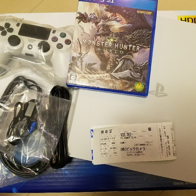 PS4 本体 モンスターハンターワールド 保証付